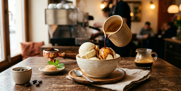 Przygotowanie kawy affogato