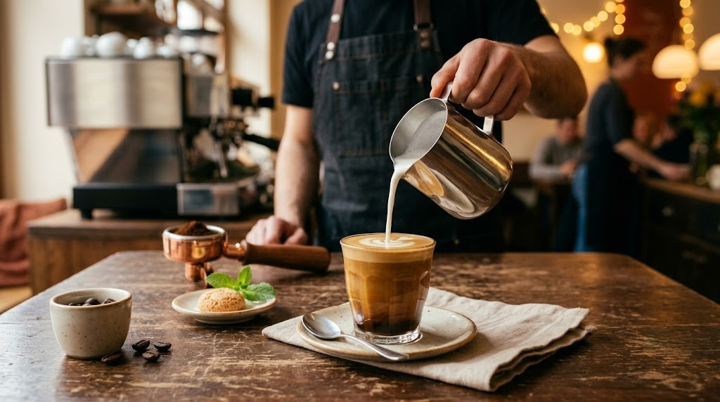 Przygotowanie kawy Cortado